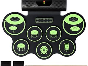9 Pads Portable Electronic Drum Set with Built-in Speakers