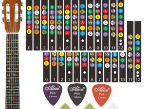 2 PCs Guitar Fretboard Stickers & 6 Picks