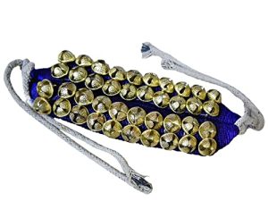 MBI Bharatnatyam and kathak dancing Anklet (Ghungroo) |Musical Instrument Dancing gear| Indian Classical Dancers Anklet (Blue Padded 2 Row with 40 Bells )