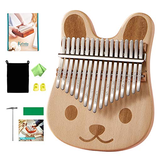 Byla Kalimba 17 Keys Solid Wood Mahogany Portable Thumb piano Finger piano Cartoons Cute Mbira Calimba Marimba Musical Instruments Adults Byla Kalimba 17 Keys Solid Wood Mahogany Portable Thumb piano Finger piano Cartoons Cute Mbira Calimba Marimba Musical Instruments Adults