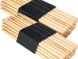 Boao 16 Pairs 7A Maple Drum Sticks Classic Maple Wood Drumsticks for Rock Kids Beginners Band Musical Instrument Percussion Accessories