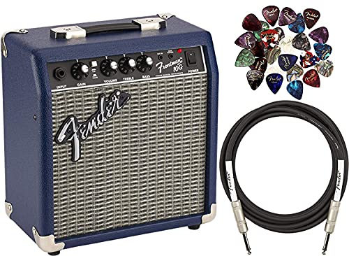 Fender Frontman 10G Guitar Combo Amplifier - Midnight Blue Bundle with Instrument Cable and Picks Fender Frontman 10G Guitar Combo Amplifier - Midnight Blue Bundle with Instrument Cable and Picks