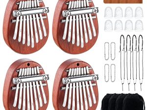 Konohan 24 PCS 8 Keys Mini Kalimba Piano Christmas Gift Set for Kids