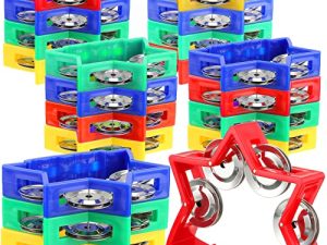 20 Pack Plastic Percussion Tambourine for Kids Noise Makers Tambourine Handheld Tambourines Musical Percussion Instrument with Jingle Bells for Kids Adults
